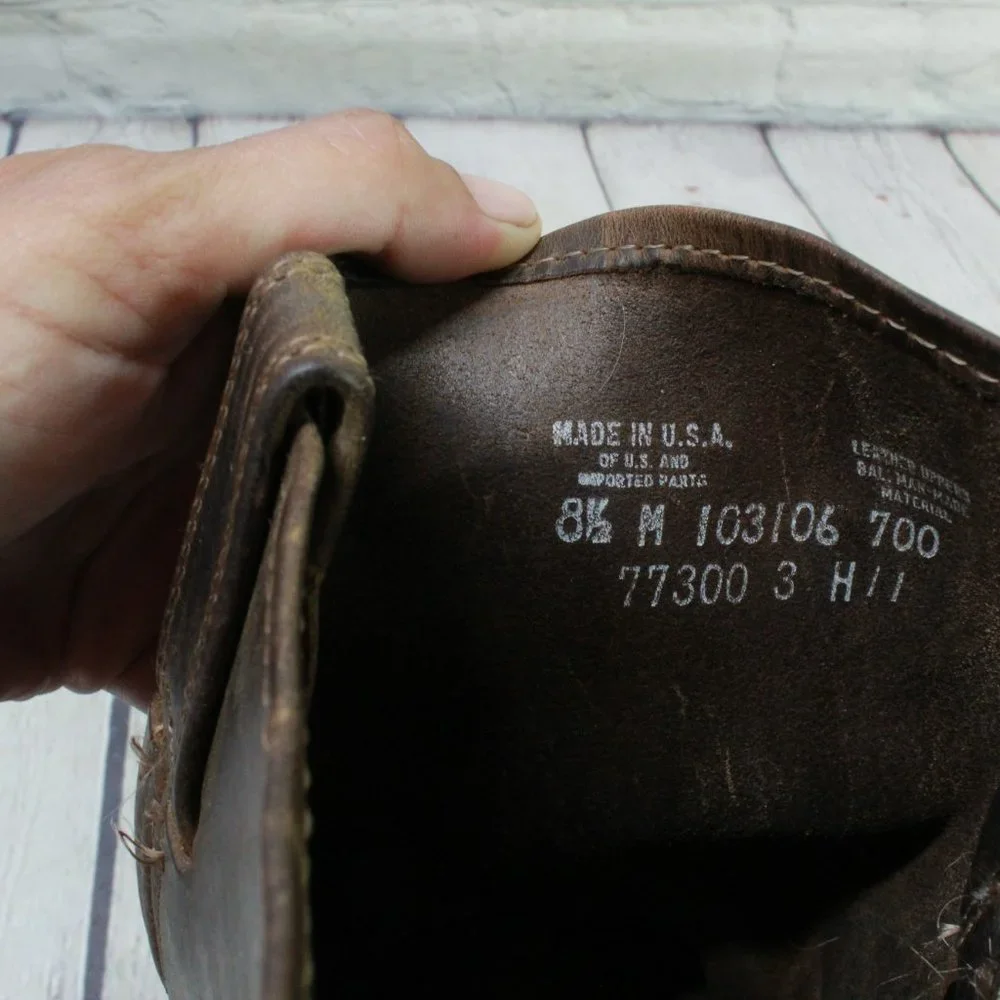 FRYE 77300 Leather Pull On Mid Calf Harness Square Toe Riding Boots Size 8.5 M - Picture 8 of 9